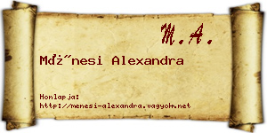 Ménesi Alexandra névjegykártya
